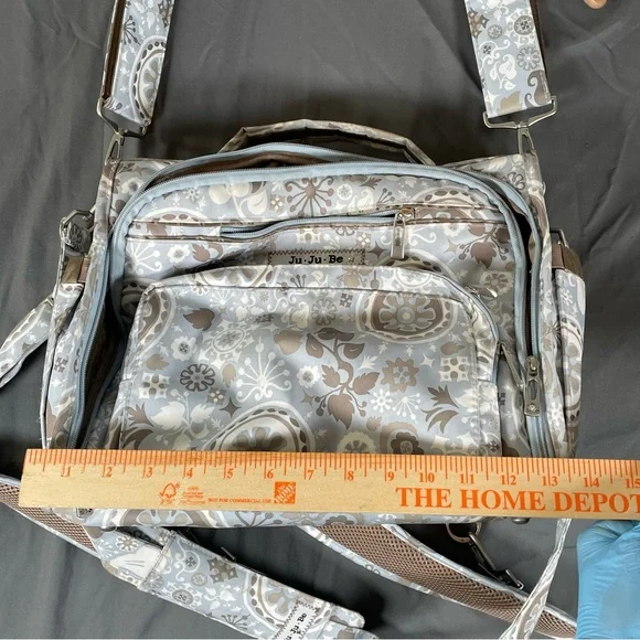 Ju Ju Be Diaper Bag Backpack Maternity Baby Blue Floral - Picture 5 of 14